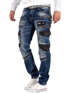 Cipo & Baxx straight fit Jeans Herren Stonewashed CD586 Blue W34/L32