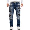 Cipo & Baxx straight fit Jeans Herren Stonewashed CD586 Blue W34/L32