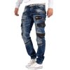 Cipo & Baxx straight fit Jeans Herren Stonewashed CD586 Blue W34/L32