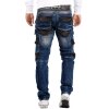 Cipo & Baxx straight fit Jeans Herren Stonewashed CD586 Blue W36/L32
