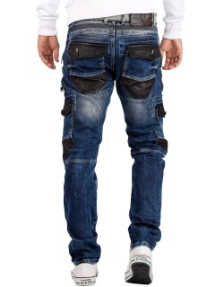 Cipo & Baxx straight fit Jeans Herren Stonewashed CD586 Blue W32/L34