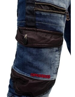 Cipo & Baxx straight fit Jeans Herren Stonewashed CD586 Blue W32/L34