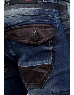 Cipo & Baxx straight fit Jeans Herren Stonewashed CD586 Blue W32/L34