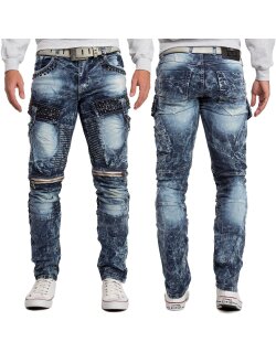 Cipo & Baxx regular fit Jeans Herren Stonewashed CD494 Blue W36/L32