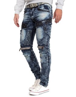 Cipo & Baxx regular fit Jeans Herren Stonewashed CD494 Blue W30/L34