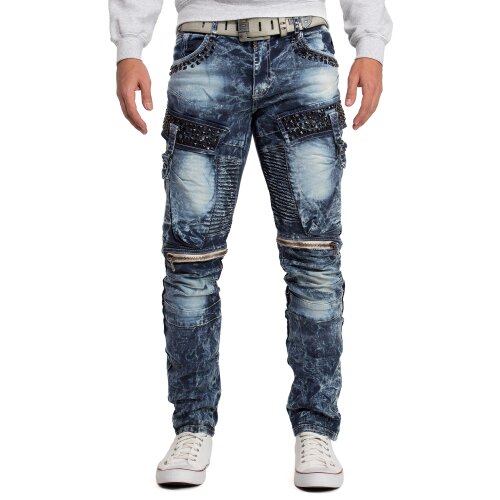 Cipo & Baxx regular fit Jeans Herren Stonewashed CD494 Blue W34/L34
