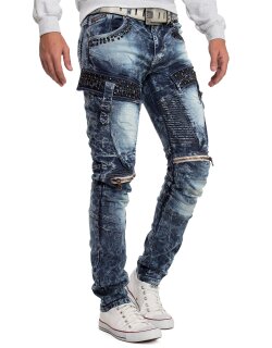 Cipo & Baxx regular fit Jeans Herren Stonewashed CD494 Blue W34/L34