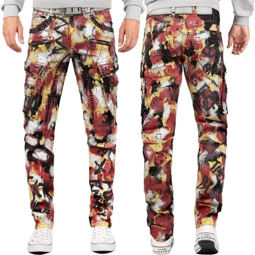 Cipo & Baxx regular fit Jeans Herren Stonewashed CD587 Red W40/L32