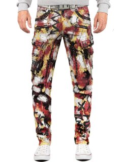 Cipo & Baxx regular fit Jeans Herren Stonewashed CD587 Red W40/L32