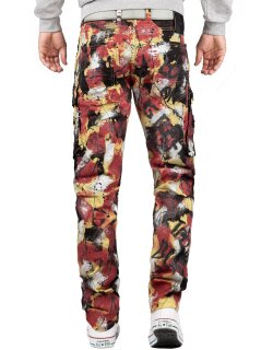 Cipo & Baxx regular fit Jeans Herren Stonewashed CD587 Red W40/L32