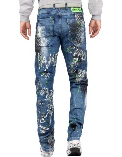 Cipo & Baxx Regular Fit Jeans Herren Stonewashed  CD591 Blue W31/L32