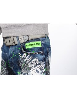 Cipo & Baxx Regular Fit Jeans Herren Stonewashed  CD591 Blue W31/L32