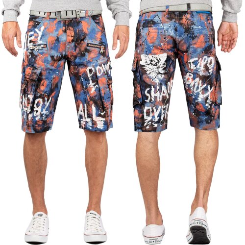 Cipo & Baxx regular fit Shorts Herren Mid Waist CK204 Blue W38