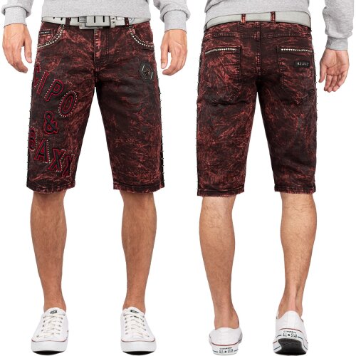 Cipo & Baxx Regular Fit Shorts Herren Ohne Waschung  CK207 Bordeaux W29