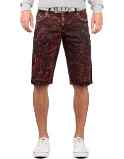 Cipo & Baxx Regular Fit Shorts Herren Ohne Waschung  CK207 Bordeaux W29
