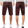 Cipo & Baxx Regular Fit Shorts Herren Ohne Waschung  CK207 Bordeaux W29