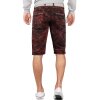 Cipo & Baxx Regular Fit Shorts Herren Ohne Waschung  CK207 Bordeaux W29