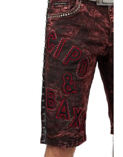 Cipo & Baxx regular fit Shorts Herren Mid Waist CK207 Bordeaux W34