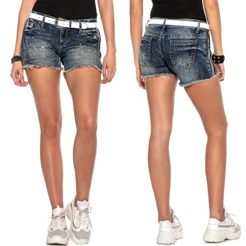 Cipo & Baxx Damen Shorts WK158 Blau W28