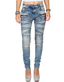 Cipo & Baxx Damen Jeans WD381 Blau W26/L32