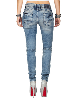 Cipo & Baxx Damen Jeans WD381 Blau W27/L32