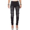 Cipo & Baxx Damen Jeans WD383 Schwarz W27/L32