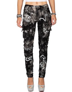 Cipo & Baxx Damen Jeans WD397 Schwarz W27/L32