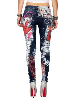 Cipo & Baxx Damen Jeans WD399 Blau W28/L32