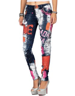 Cipo & Baxx Slim Fit Jeans Damen WD399 Blue W28/L32