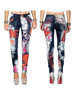 Cipo & Baxx Damen Jeans WD399 Blau W29/L32