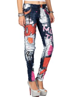 Cipo & Baxx Slim Fit Jeans Damen WD399 Blue W29/L32