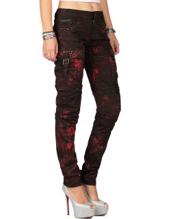 Cipo & Baxx Damen Jeans WD385 Bordeaux W25/L32