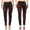 Cipo & Baxx Damen Jeans WD385 Bordeaux W25/L32