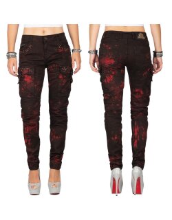 Cipo & Baxx Damen Jeans WD385 Bordeaux W26/L34