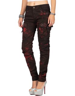 Cipo & Baxx Damen Jeans WD385 Bordeaux W28/L34