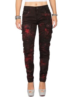 Cipo & Baxx Regular Fit Jeans Damen WD385 Bordeaux W28/L34