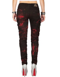 Cipo & Baxx Regular Fit Jeans Damen WD385 Bordeaux W28/L34