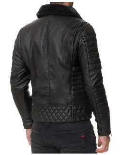 Reichstadt Herren Jacke Schwarz - RS008 PU - Black Zipper M