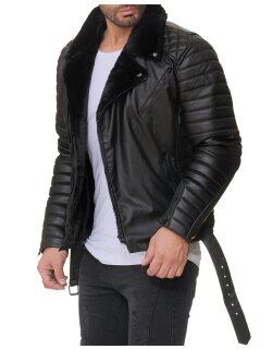 Reichstadt Herren Jacke Schwarz - RS008 PU - Black Zipper M