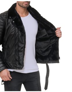 Reichstadt Herren Jacke Schwarz - RS008 PU - Black Zipper M