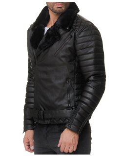 Reichstadt Herren Jacke Schwarz - RS008 PU - Black Zipper M