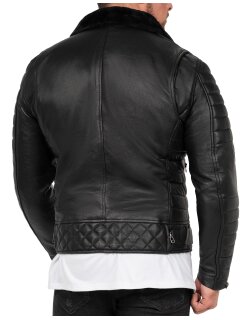 Reichstadt Slim Fit Echtlederjacke Herren Black Zipper RS008LUX Black M