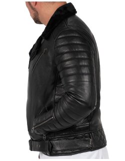 Reichstadt Slim Fit Echtlederjacke Herren Black Zipper RS008LUX Black M