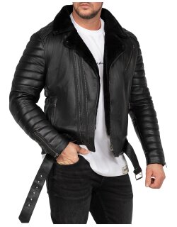 Reichstadt Slim Fit Echtlederjacke Herren Black Zipper RS008LUX Black M