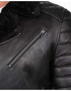 Reichstadt Slim Fit Echtlederjacke Herren Black Zipper RS008LUX Black M