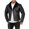 Reichstadt slim fit Echtlederjacke Herren Black Zipper Black M - RS008LUX