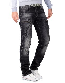 Cipo & Baxx Regular Fit Jeans Herren Stonewashed  CD296 Black W29/L32