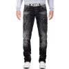 Cipo & Baxx Herren Jeans CD296 Schwarz W30/L32