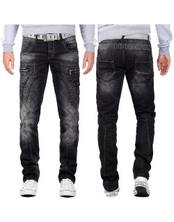 Cipo & Baxx Herren Jeans CD296 Schwarz W32/L32