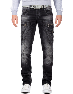 Cipo & Baxx Herren Jeans CD296 Schwarz W38/L32